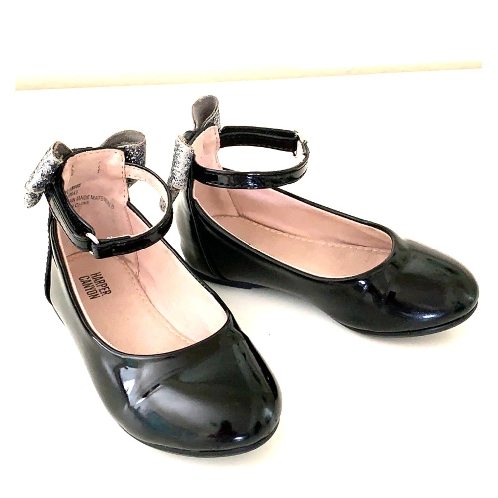 Dressy, black, ankle strap, toddler size 6